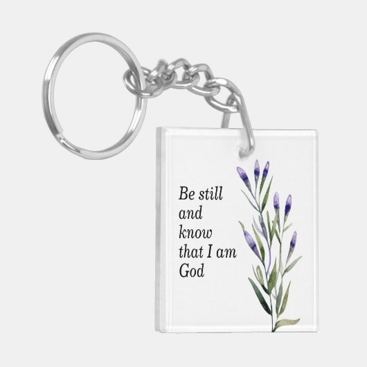 Lavendel Bijbelvers Christelijke bruiloft gast gun Sleutelhanger (Voorkant Links)