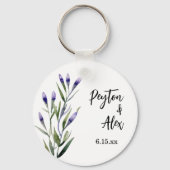 Lavendel Bijbelvers Christelijke bruiloft gast gun Sleutelhanger (Achterkant)
