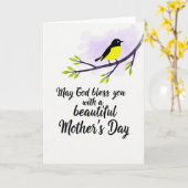 Lavendel Bird Patroonkaart Kaart (Gele Bloem)