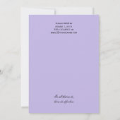 Lavendel Black Damask Post Huwelijksfeest Kaart (Achterkant)