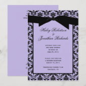 Lavendel Black Damask Post Huwelijksfeest Kaart (Voorkant / Achterkant)
