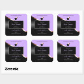 Lavendel Black Wavy Roos Gold Hearts Product Label (Vel)