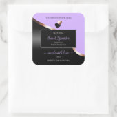 Lavendel Black Wavy Roos Gold Hearts Product Label (Tas)
