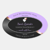 Lavendel Black Wavy Roos Gold Hearts Product Label (Voorkant)