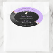 Lavendel Black Wavy Roos Gold Hearts Product Label (Tas)