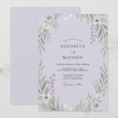 Lavendel Bladerig Huwelijk Kaart (Voorkant / Achterkant)