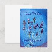Lavendel Blauw Aanpasbaar Save The Date (Voorkant / Achterkant)