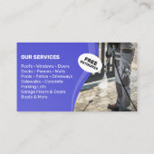 Lavendel Blauw Druk Wassen Macht Wassen Schoonmake Visitekaartje (Achterkant)