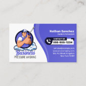 Lavendel Blauw Druk Wassen Macht Wassen Schoonmake Visitekaartje (Voorkant)