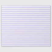 Lavendel Blauw en Wit Eenvoudig Horizontaal Gestre Cadeaupapier (Vlak)
