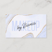 Lavendel Blauw Glitter Agaat Make-up Artiest Visitekaartje (Achterkant)