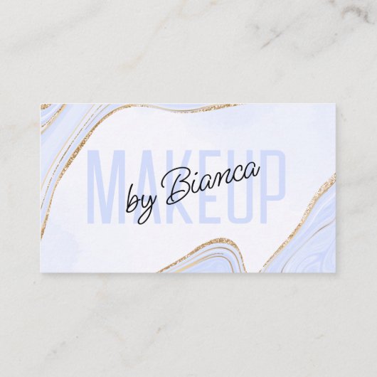 Lavendel Blauw Glitter Agaat Make-up Artiest Visitekaartje (Achterkant)