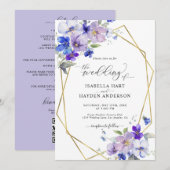 Lavendel Blauw Goud Paarse Alles In 1 QR Code Brui Kaart (Voorkant / Achterkant)