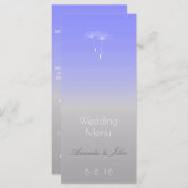 Lavendel Blauw Grijs Ombre Bruiloft Menu (Voorkant / Achterkant)
