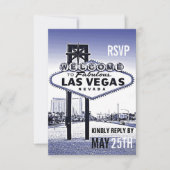 Lavendel Blauw Las Vegas Bruiloft RSVP (Voorkant)