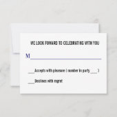 Lavendel Blauw Las Vegas Bruiloft RSVP (Achterkant)