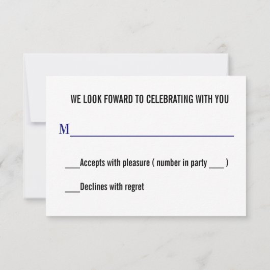  Lavendel Blauw Las Vegas Bruiloft RSVP (Achterkant)