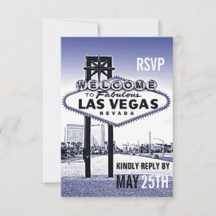  Lavendel Blauw Las Vegas Bruiloft RSVP