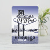  Lavendel Blauw Las Vegas bruiloft uitnodigingen (Staand voorkant)
