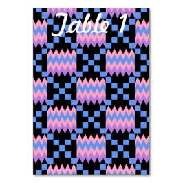 Lavendel Blauw Roze Kente Trouwreceptie Tafel Kaart