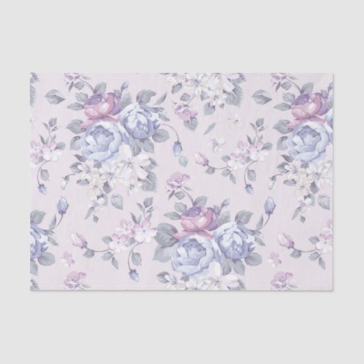 lavendel, blauw, rozen, land, shabby, chic, Victor Tissuepapier (Voorkant)