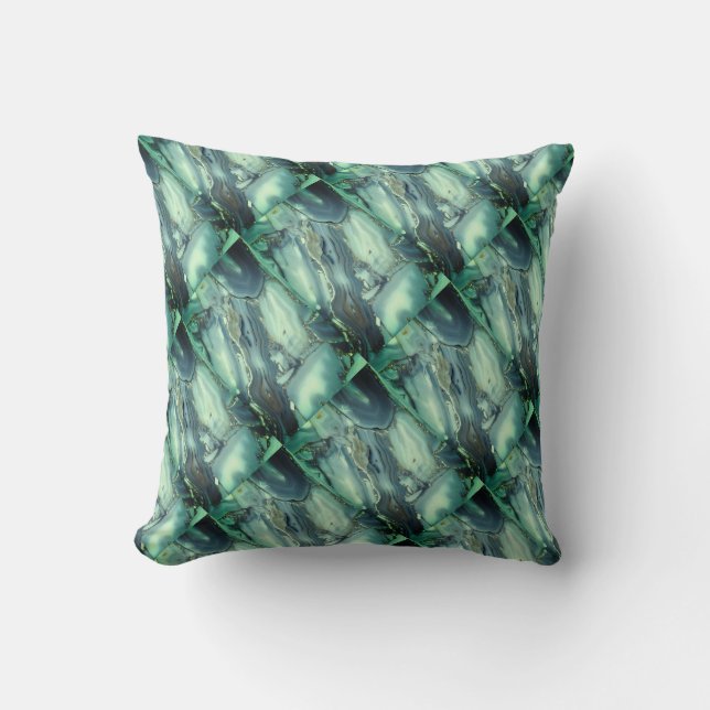 Lavendel Blauw & Turquoise Abstract Decor Kussen (Voorkant)