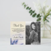 Lavendel Blauwe begrafenis Dank u kaarten (Staand voorkant)