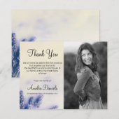 Lavendel Blauwe begrafenis Dank u kaarten (Voorkant / Achterkant)