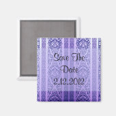 Lavendel & Blauwe Damast Magneet (Voorkant / Achterkant)