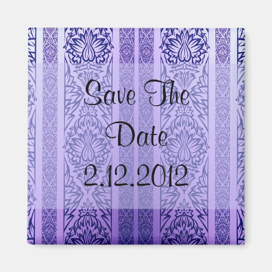 Lavendel & Blauwe Damast Magneet (Voorkant)