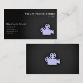 Lavendel Blauwe Filmcamera Visitekaartje (Voorkant / Achterkant)