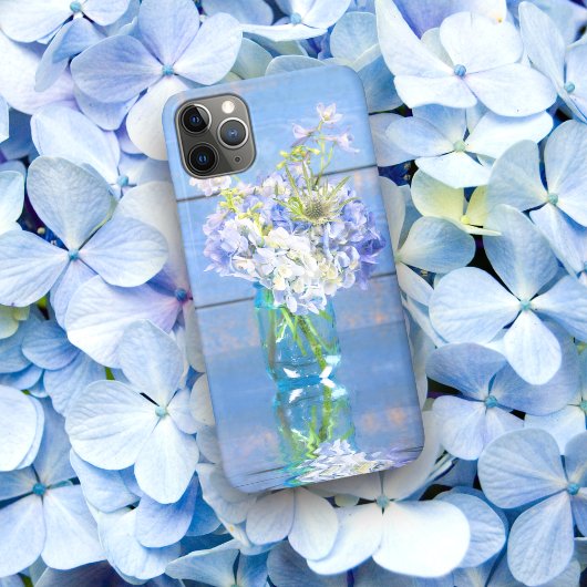 Lavendel & Blauwe Hortensia Ruwe Vaas Case-Mate iPhone Case