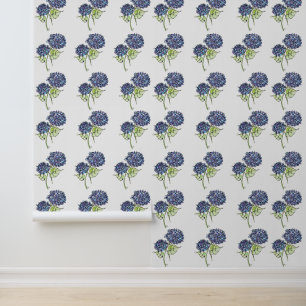 Lavendel Blauwe Hortensia's - Peel & Stick Wallpap Behang