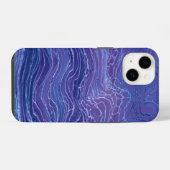 Lavendel Blauwe Kant Marmer Acryl Abstractie iPhone Hoesje (Achterkant horizontaal)