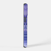 Lavendel Blauwe Marmer Acryl Abstract iPhone 15 Case (Rechterkant)