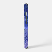 Lavendel Blauwe Marmer Acryl Abstract iPhone 15 Case (Linkerkant)