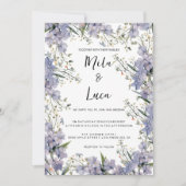 Lavendel blauwe munt zomer bloem bruiloft kaart (Voorkant)