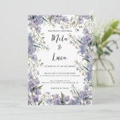 Lavendel blauwe munt zomer bloem bruiloft kaart (Staand voorkant)