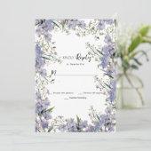 Lavendel blauwe munt zomerbloem RSVP Kaart (Staand voorkant)