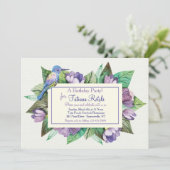 Lavendel Blauwe Uitnodiging (Staand voorkant)