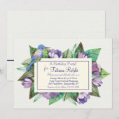 Lavendel Blauwe Uitnodiging (Voorkant / Achterkant)