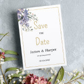 Lavendel blauwe zomer wilde bloem Save the Date Kaart