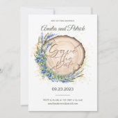 Lavendel Blauwebes Huwelijksaankondigingkaart Save The Date (Voorkant)