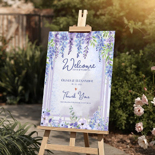 Lavendel Blauweregen Bloemboog Huwelijks Welkom Poster