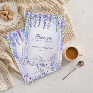 Lavendel Blauweregen Bloemenboog Bruiloft Bedankt Briefkaart