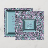 Lavendel Blauwgroen Blauwe Huwelijksuitnodigingen Kaart (Voorkant / Achterkant)