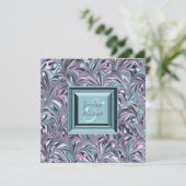Lavendel Blauwgroen Blauwe Huwelijksuitnodigingen Kaart (Staand voorkant)