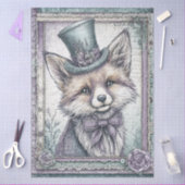 Lavendel & Blauwgroen Fantasy Fox met Pet Decoupag Tissuepapier (Craft)
