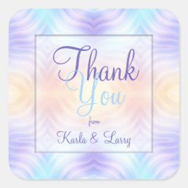 Lavendel Blauwgroen Gele Meloen Dank u Vierkante Sticker