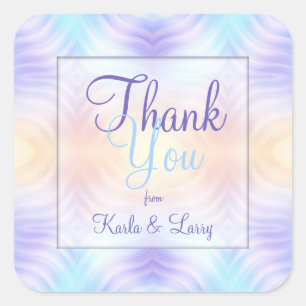 Lavendel Blauwgroen Gele Meloen Dank u Vierkante Sticker